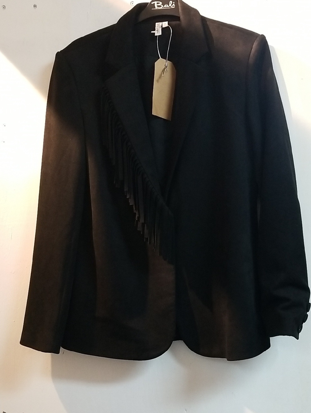 Bali Black Fringe-Trim Blazer
